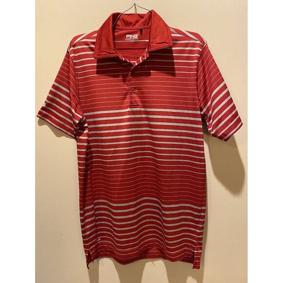 Ping Golf Men's Polo Shirt-Sensorcool-Red & Gray--Medium -EUC - Picture 3 of 9